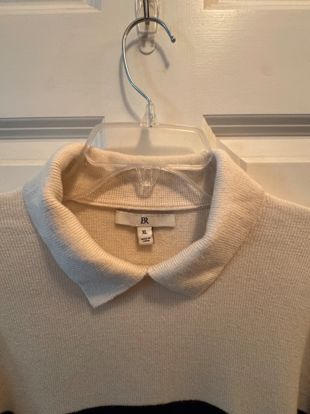 Banana Republic Cream and Navy Strip Sweater - Picture 2 of 5